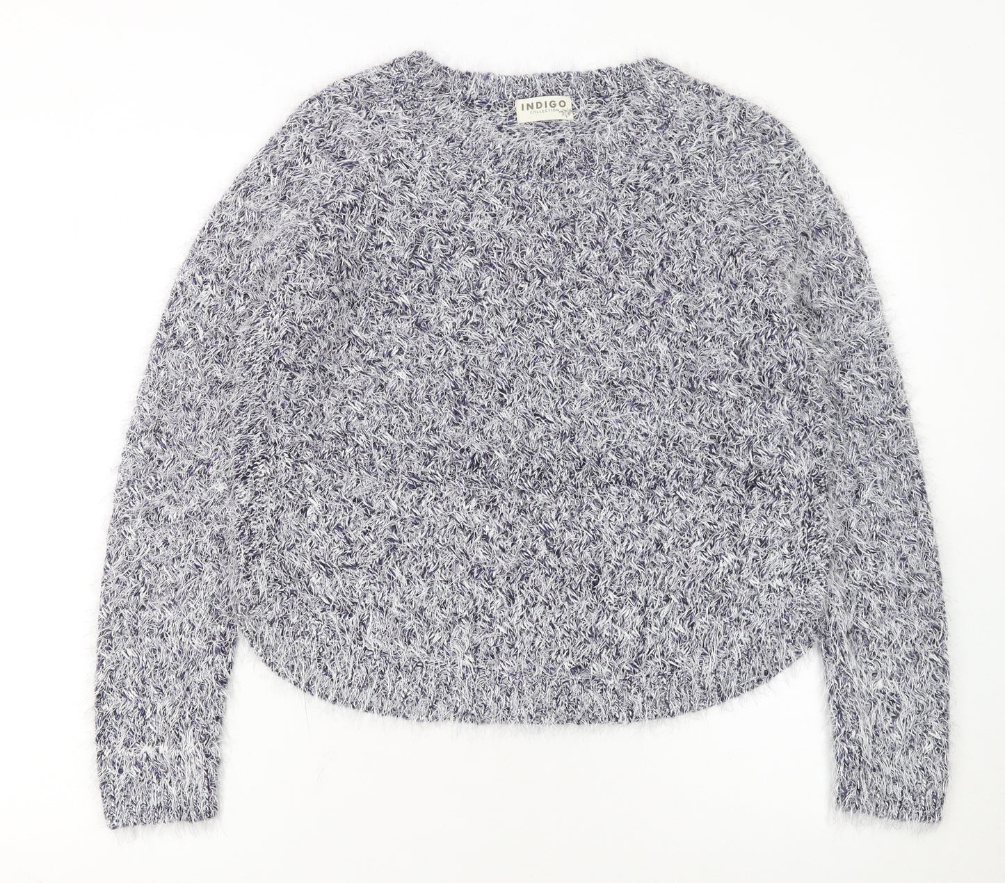 Marks and Spencer Women's Grey Fluffy Knit Jumper Size 12
