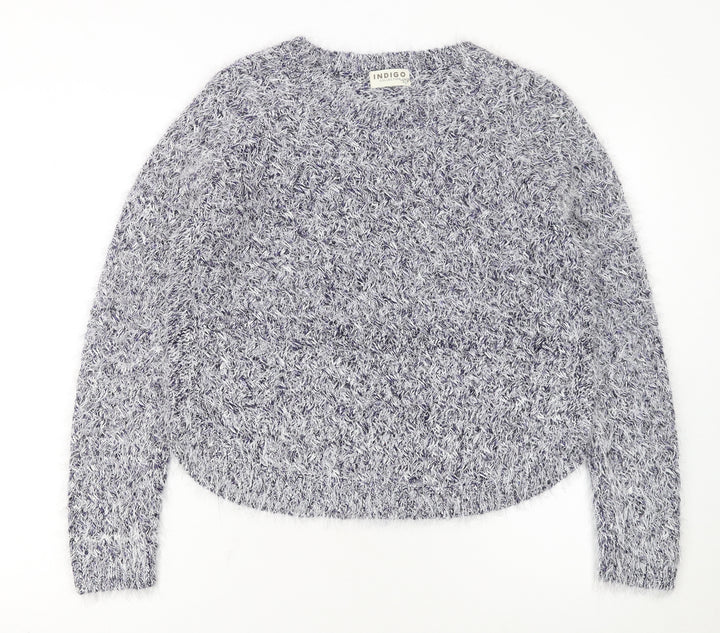 Marks and Spencer Women's Grey Fluffy Knit Jumper Size 12