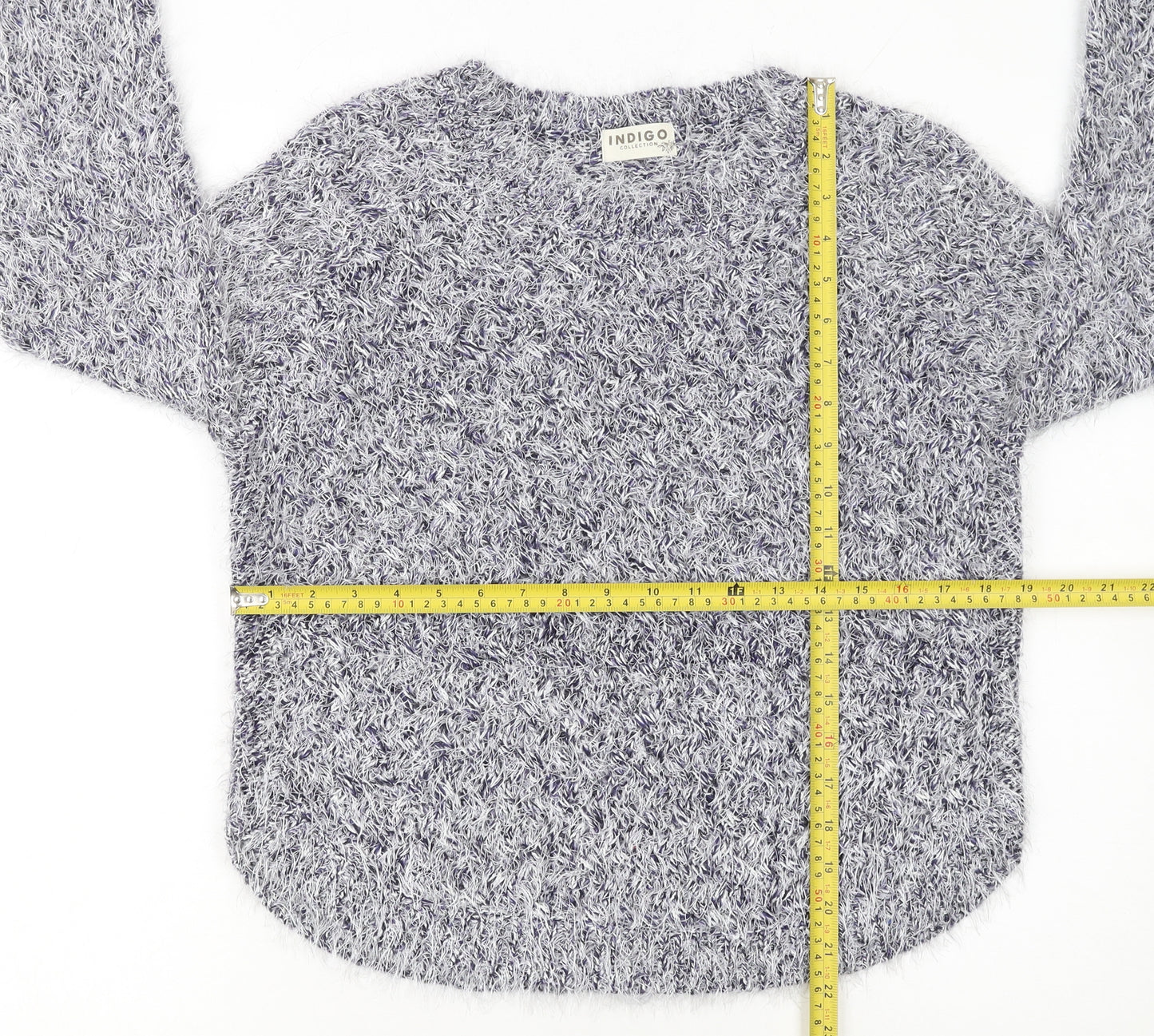 Marks and Spencer Women's Grey Fluffy Knit Jumper Size 12