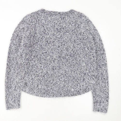 Marks and Spencer Women's Grey Fluffy Knit Jumper Size 12