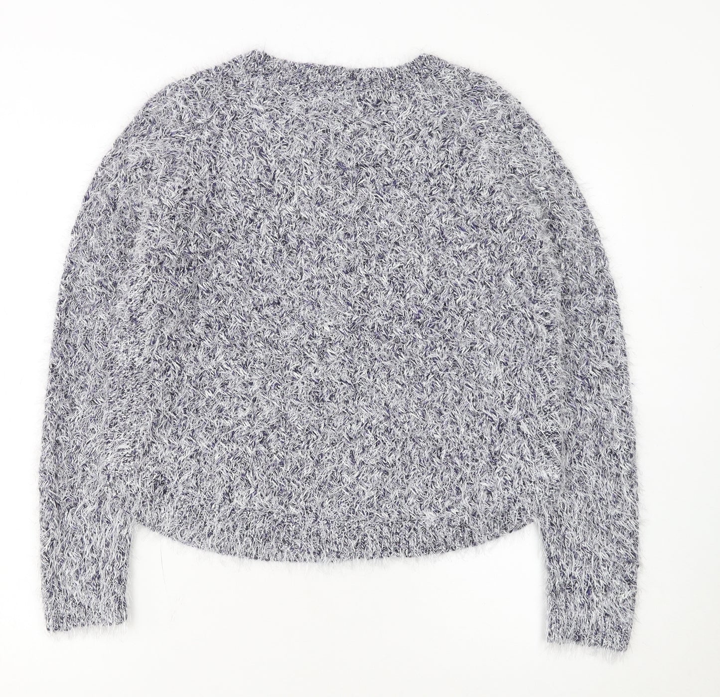 Marks and Spencer Women's Grey Fluffy Knit Jumper Size 12