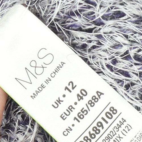 Marks and Spencer Women's Grey Fluffy Knit Jumper Size 12