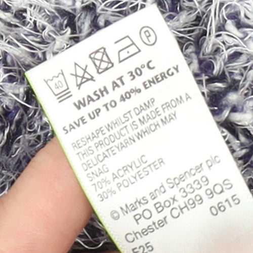 Marks and Spencer Women's Grey Fluffy Knit Jumper Size 12
