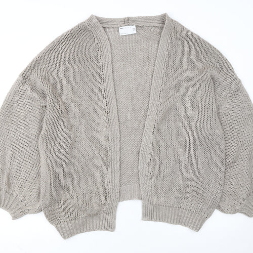 ASOS DESIGN Womens Beige Cotton Open-Knit Cardigan Size 10