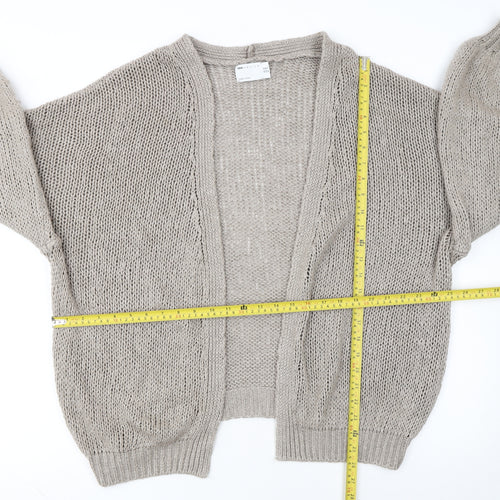 ASOS DESIGN Womens Beige Cotton Open-Knit Cardigan Size 10