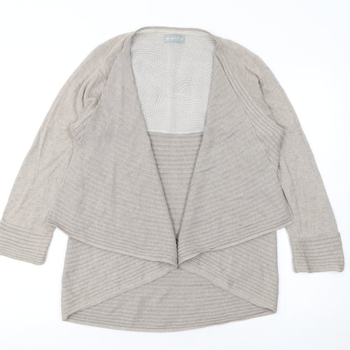 Marks and Spencer Per Una Beige Women Size 12 Open Knit Long Sleeve Cardigan