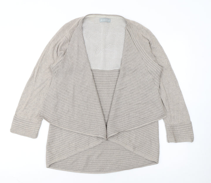 Marks and Spencer Per Una Beige Women Size 12 Open Knit Long Sleeve Cardigan