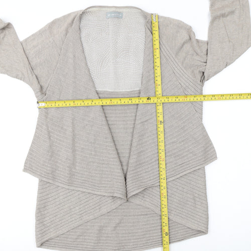 Marks and Spencer Per Una Beige Women Size 12 Open Knit Long Sleeve Cardigan