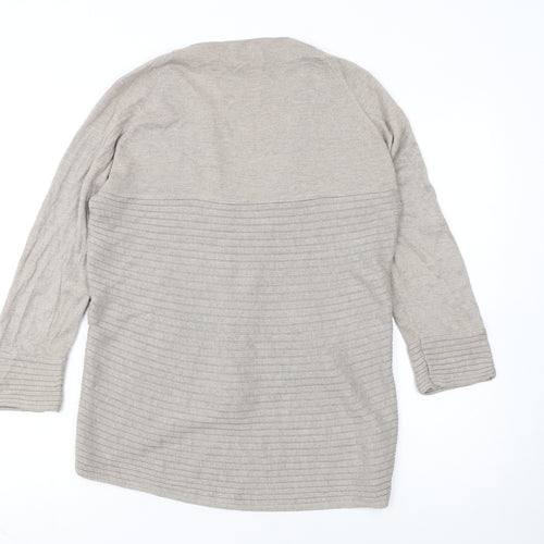 Marks and Spencer Per Una Beige Women Size 12 Open Knit Long Sleeve Cardigan