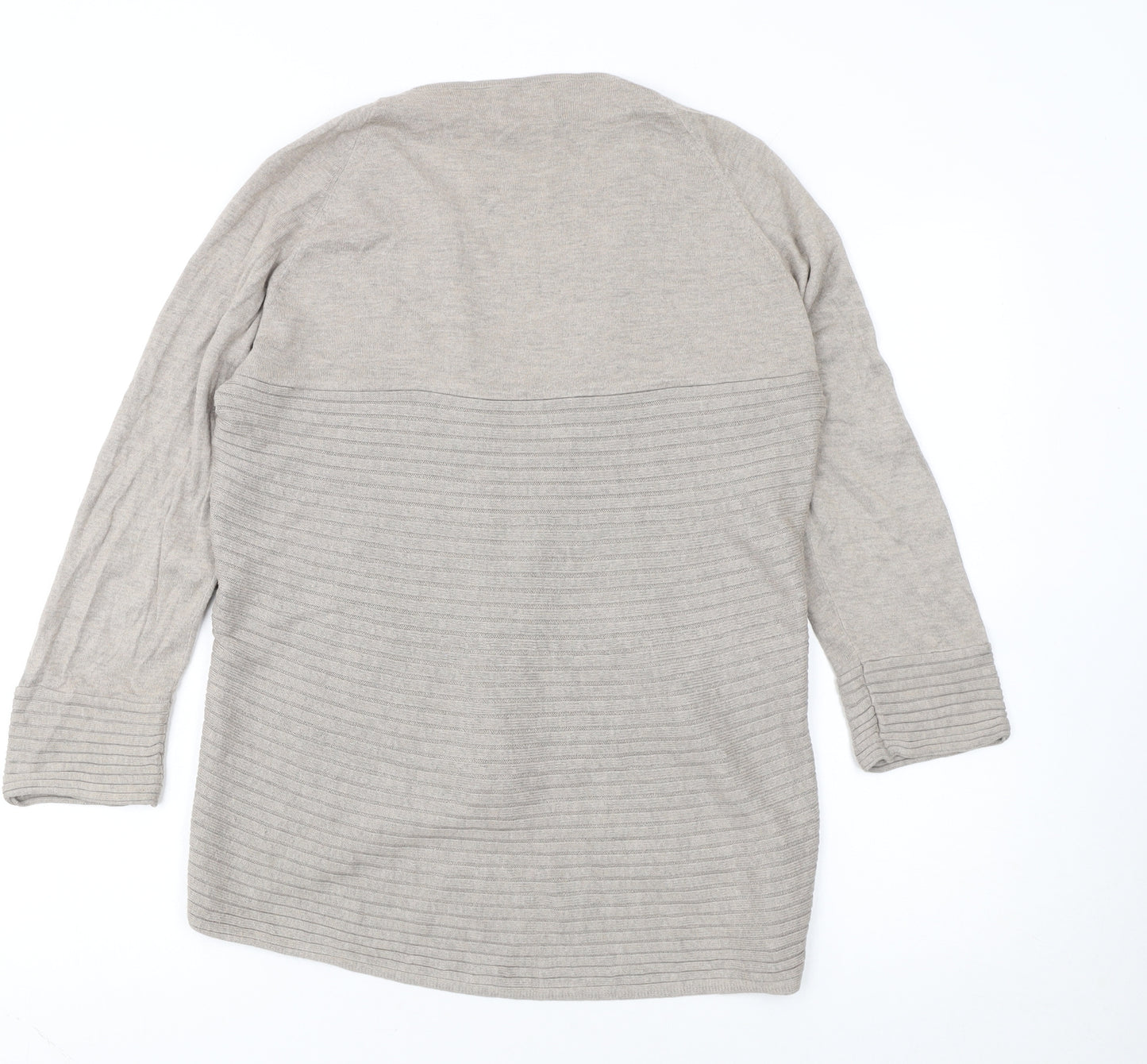 Marks and Spencer Per Una Beige Women Size 12 Open Knit Long Sleeve Cardigan