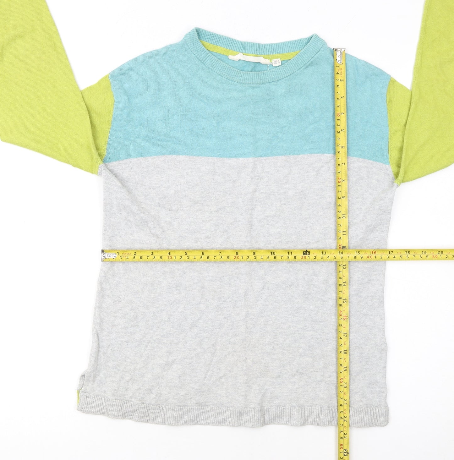 Lily & Me Womens Multicoloured Cotton Crew Neck Jumper Size 8