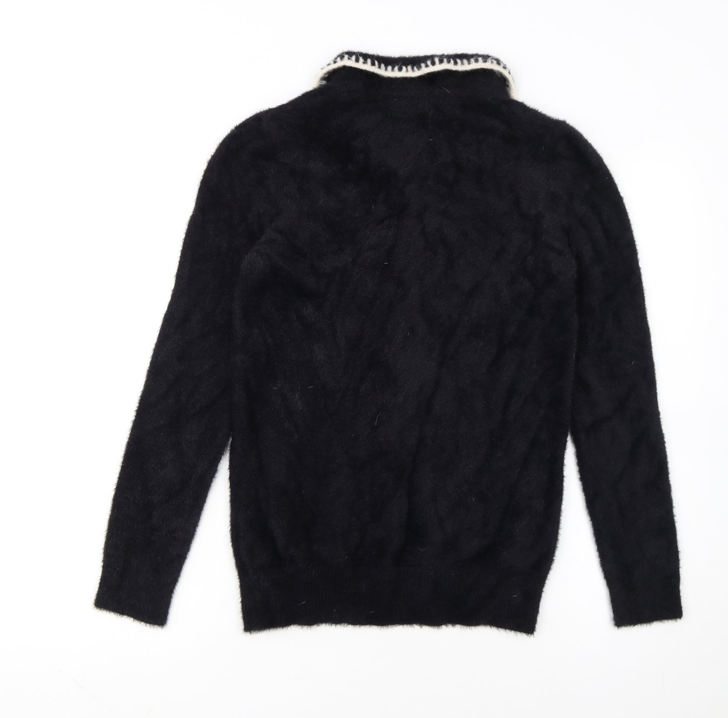 Very Women's Black Collared Knit Button Cardigan Size 8