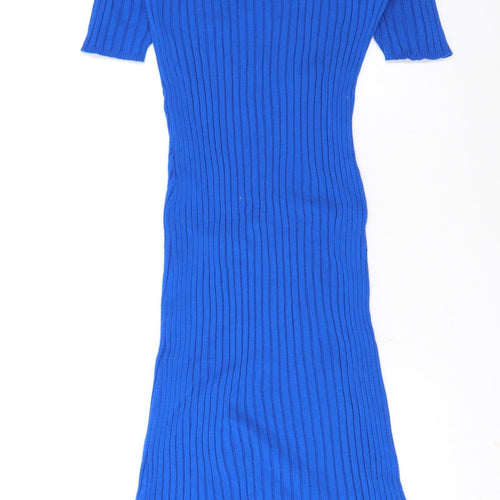 Marks and Spencer Women’s Blue Knit Bodycon Midi Dress Size 16