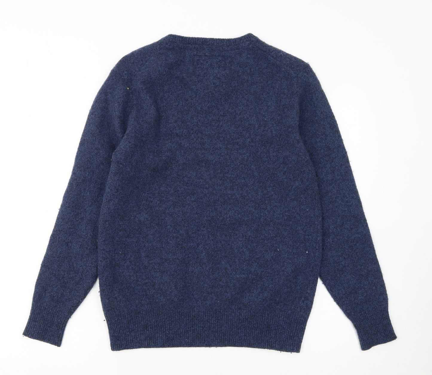 Superdry Men's Blue Lambswool Blend V-Neck Jumper Size L