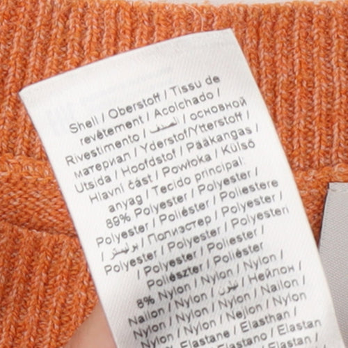 ICHI Women Orange Pullover Jumper M Boat Neck 3/4 Sleeve Knit