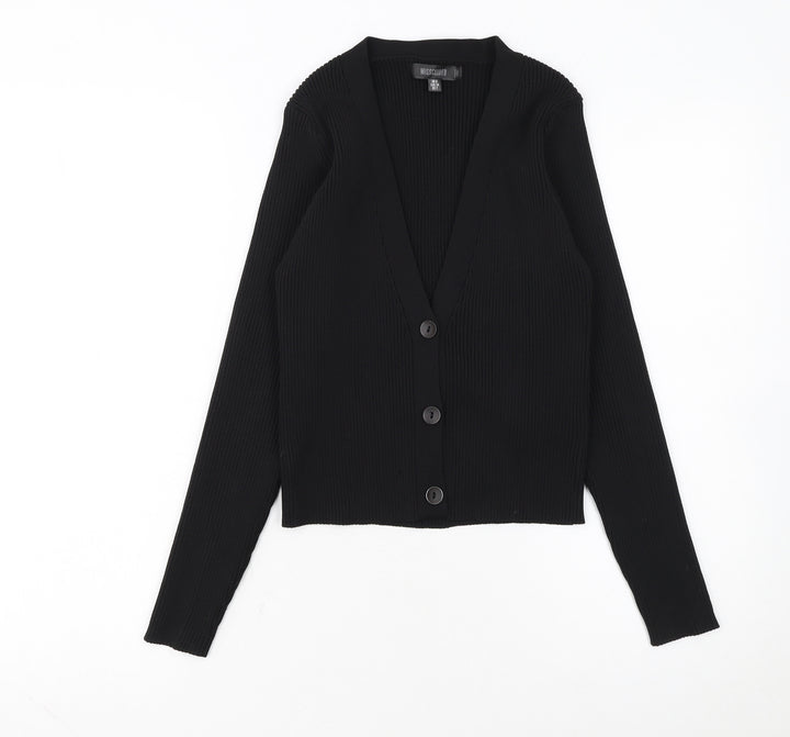 Missguided Women’s Black Slim Fit Ribbed Cardigan UK 6