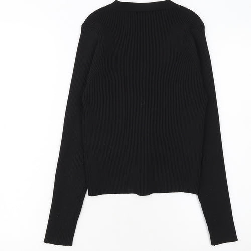 Missguided Women’s Black Slim Fit Ribbed Cardigan UK 6
