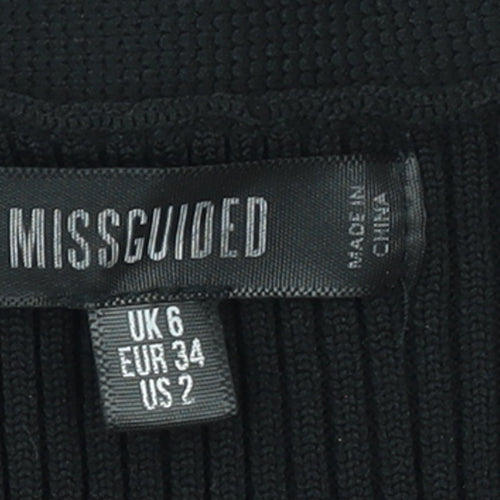 Missguided Women’s Black Slim Fit Ribbed Cardigan UK 6