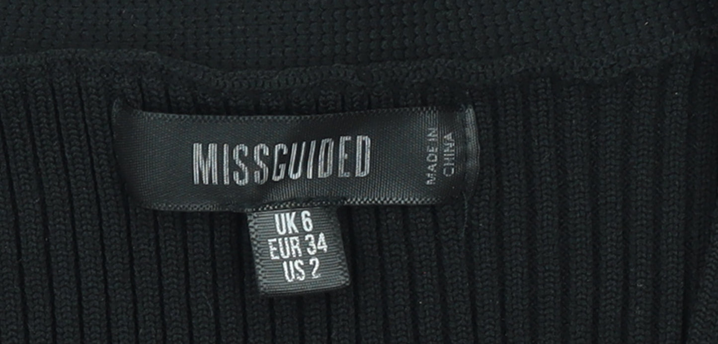 Missguided Women’s Black Slim Fit Ribbed Cardigan UK 6