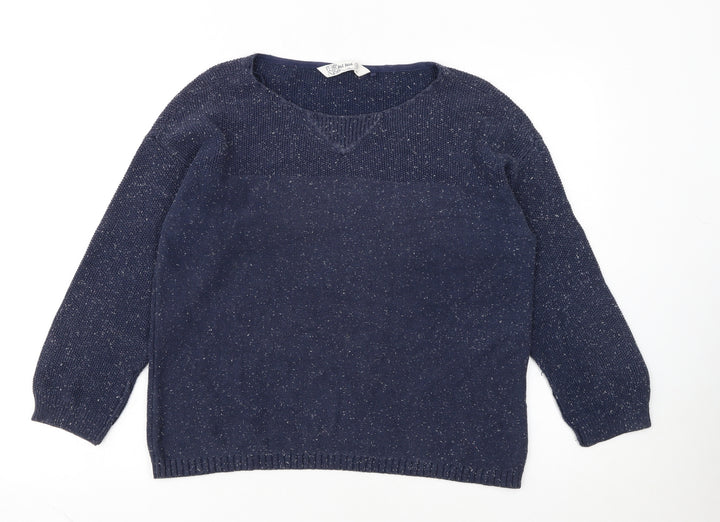 Fat Face Women’s Blue Cotton Pullover Jumper Size 12
