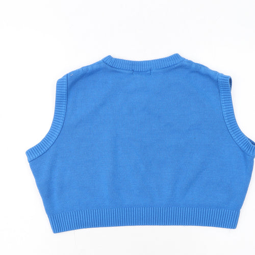 Run & Fly Women's Blue Bee Knit Sleeveless Vest XL