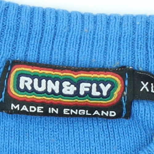 Run & Fly Women's Blue Bee Knit Sleeveless Vest XL