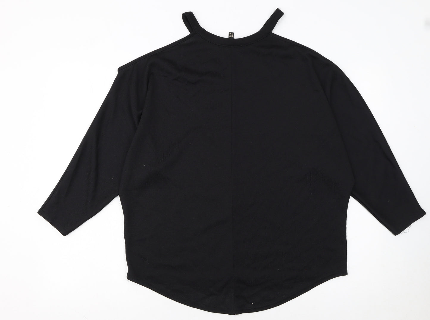 Lipsy London Women's Black Cold Shoulder Jersey T-Shirt UK 14