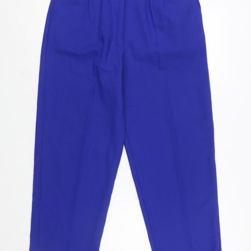 Lucia Womens Blue Tapered Pleated High Rise Trousers Size 12