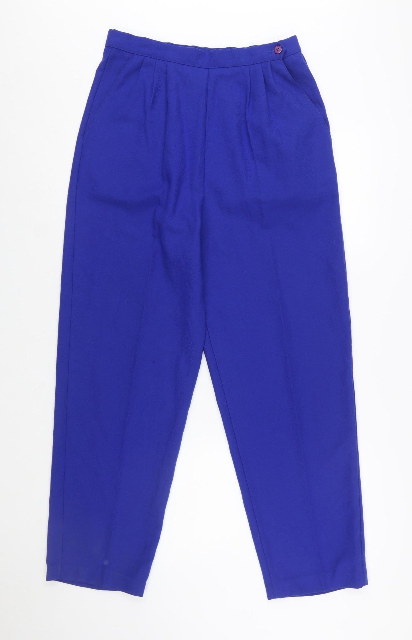 Lucia Womens Blue Tapered Pleated High Rise Trousers Size 12