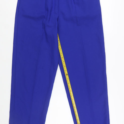 Lucia Womens Blue Tapered Pleated High Rise Trousers Size 12