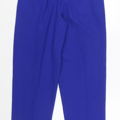 Lucia Womens Blue Tapered Pleated High Rise Trousers Size 12