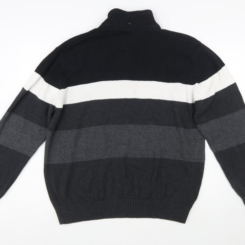 U.S. Polo Assn. Men’s Black 2XL Striped 1/2 Zip Knit Jumper