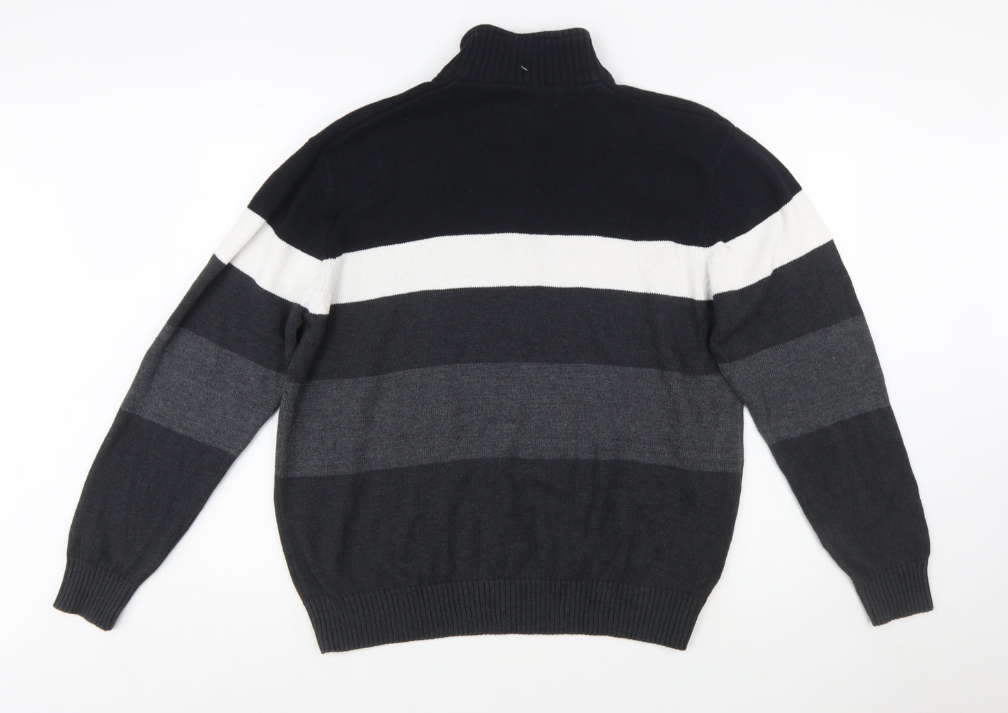 U.S. Polo Assn. Men’s Black 2XL Striped 1/2 Zip Knit Jumper