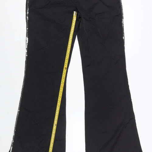 Tracy Porter Women's Black Flared Sequin Trim Stretch Trousers Size 10