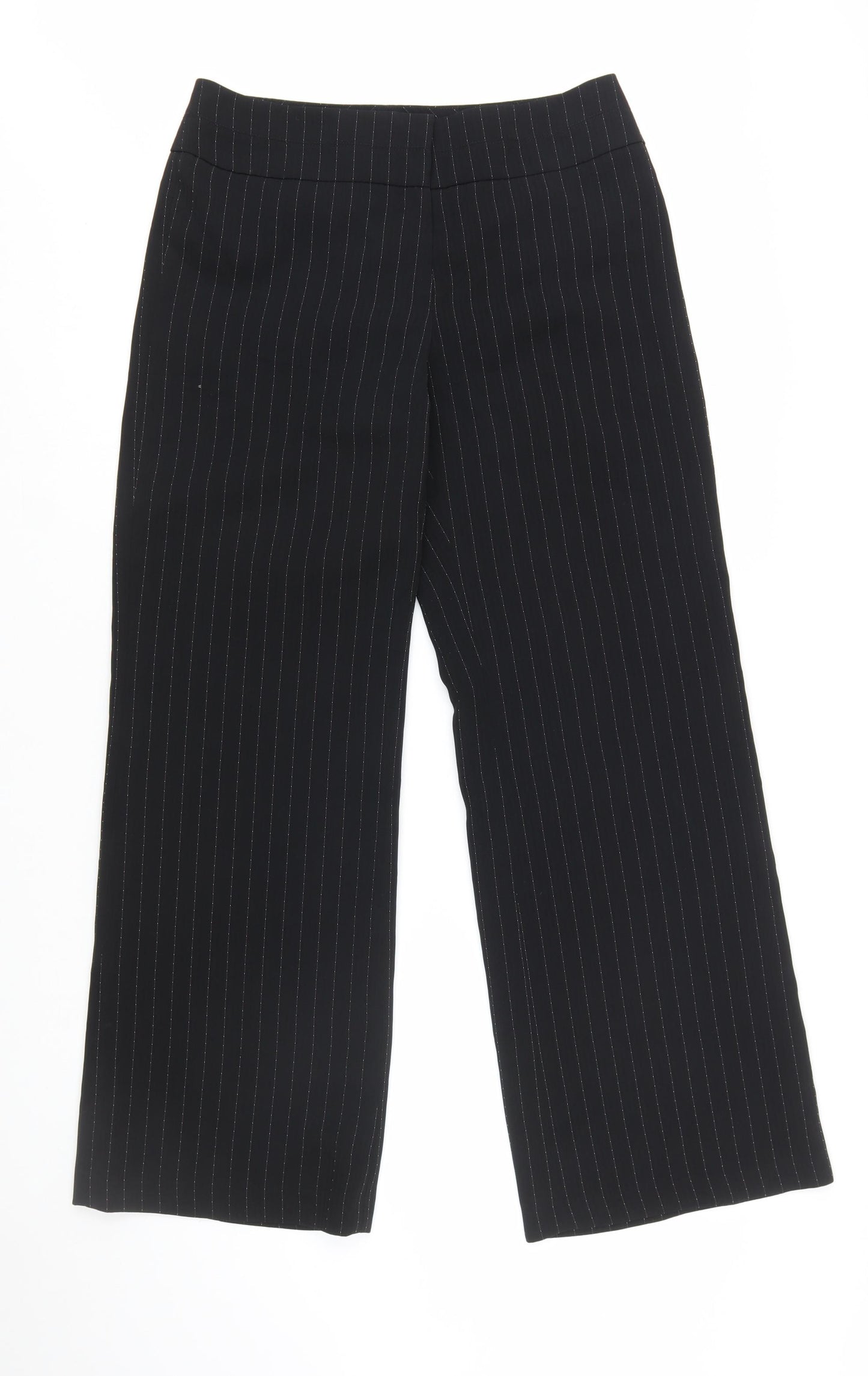 Anne Klein Women Black Pinstripe Dress Pants Size 8 Classic Workwear