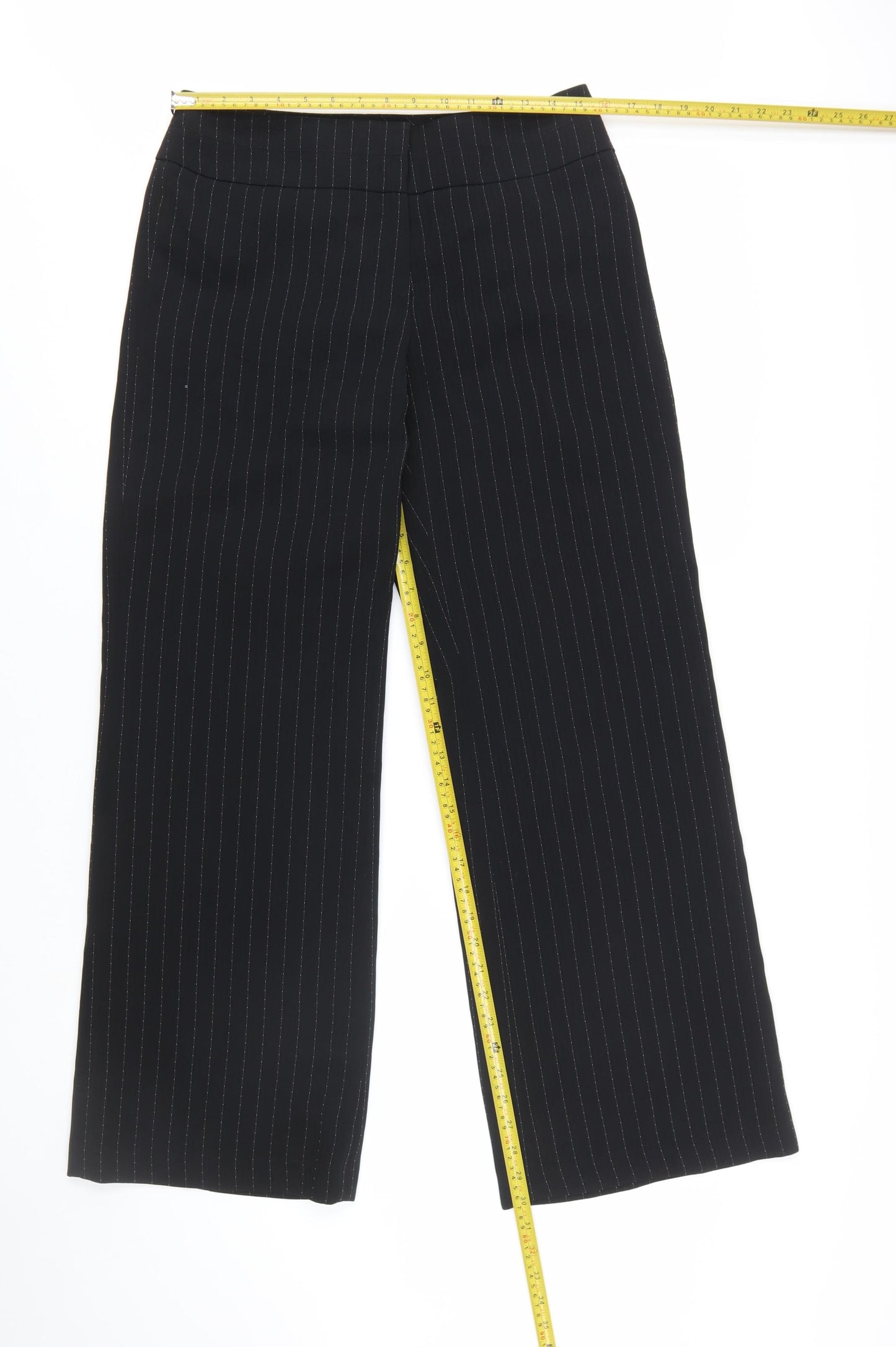 Anne Klein Women Black Pinstripe Dress Pants Size 8 Classic Workwear