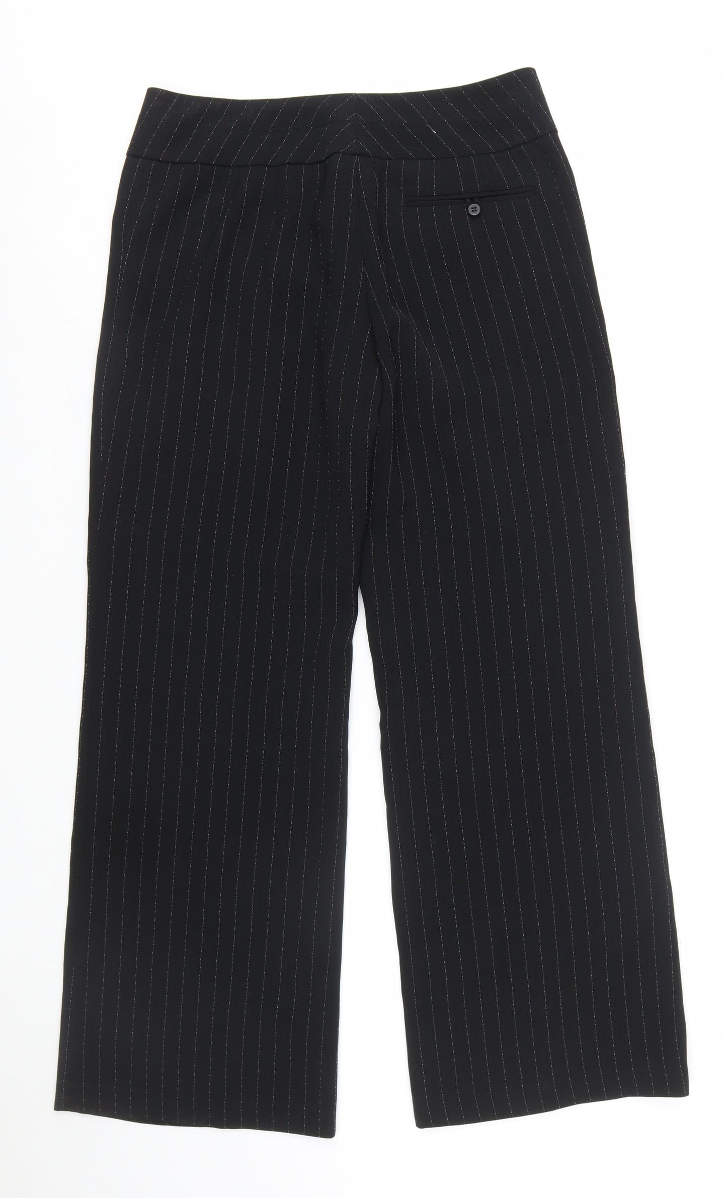 Anne Klein Women Black Pinstripe Dress Pants Size 8 Classic Workwear