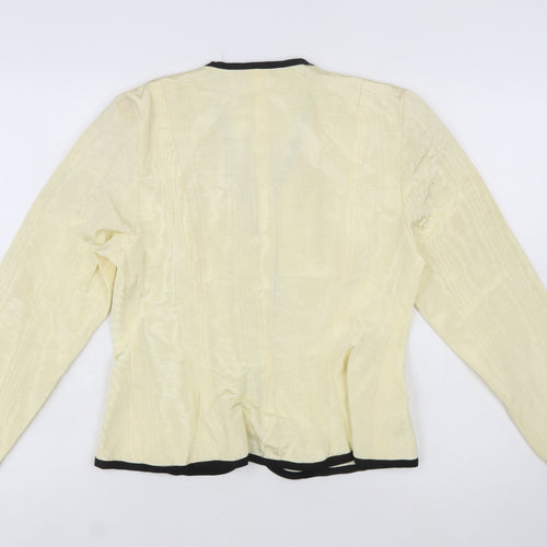 Jessica Howard Women Ivory Black Trim Blazer Size 14 Classic Fit