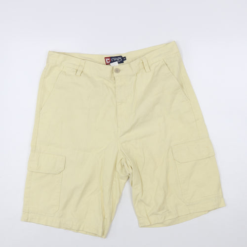 Chaps Men's Beige Cotton Cargo Shorts Size 34 Regular Fit