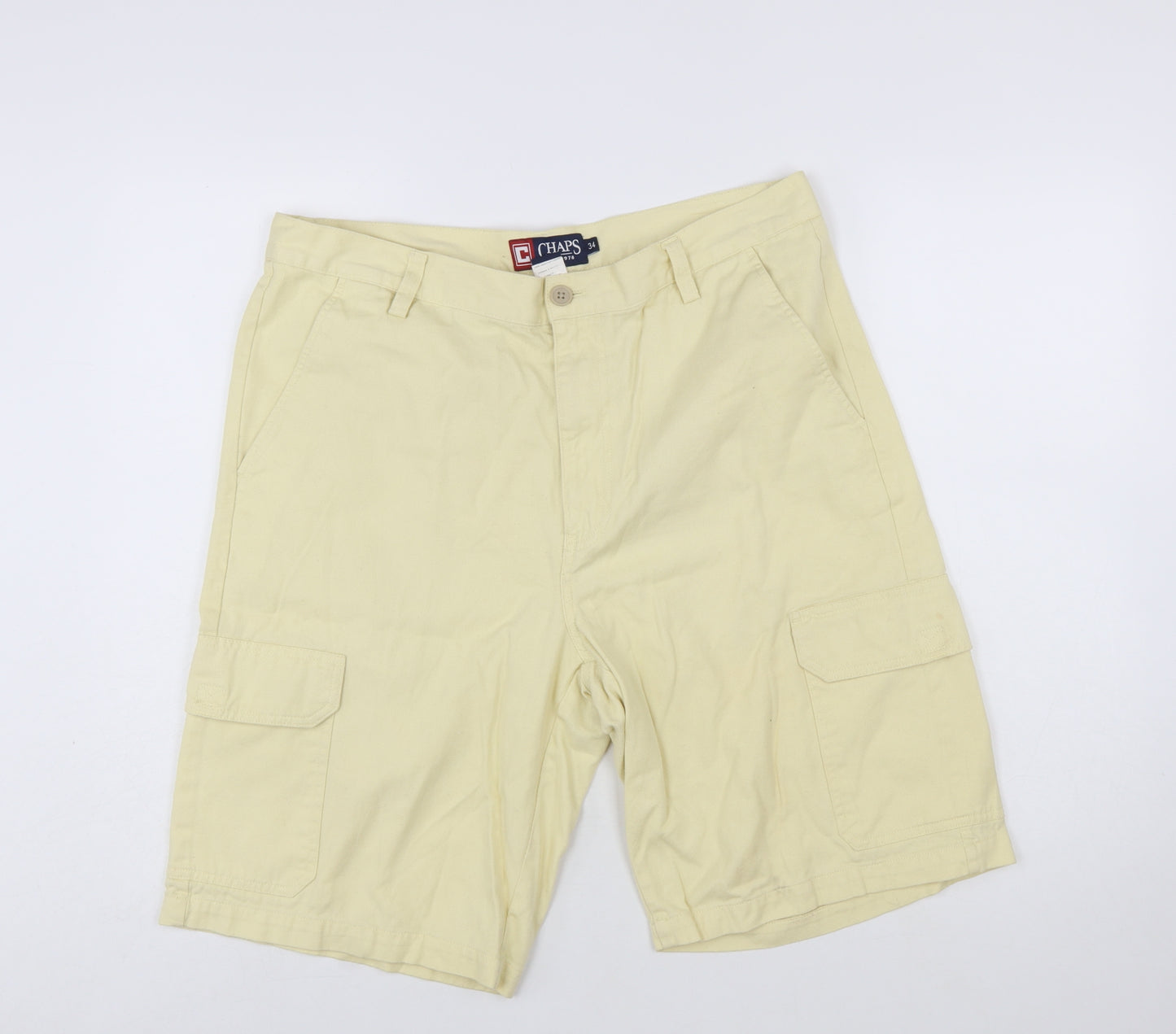 Chaps Men's Beige Cotton Cargo Shorts Size 34 Regular Fit