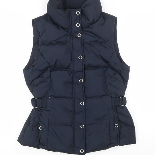 Esprit Womens Blue Puffer Waistcoat Size 14 Sleeveless Lined Polyester