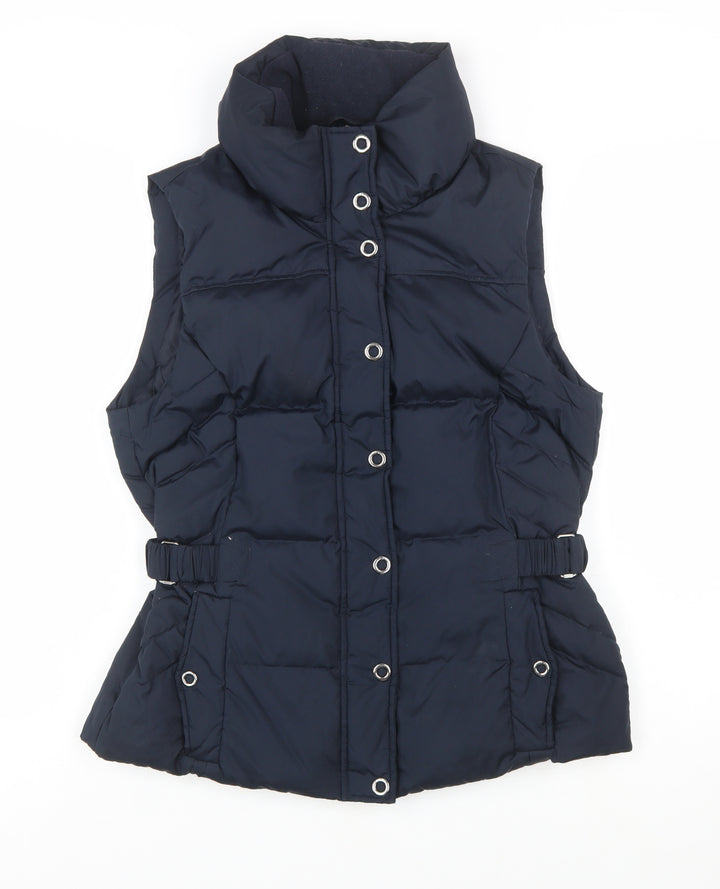 Esprit Womens Blue Puffer Waistcoat Size 14 Sleeveless Lined Polyester