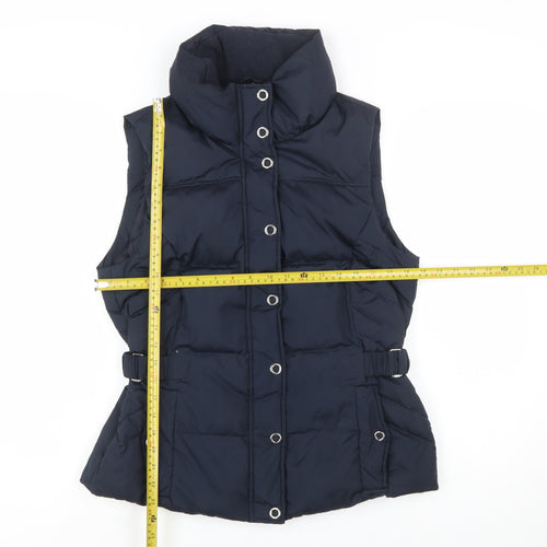 Esprit Womens Blue Puffer Waistcoat Size 14 Sleeveless Lined Polyester