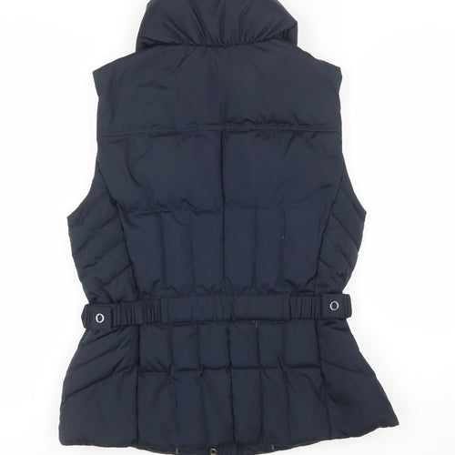Esprit Womens Blue Puffer Waistcoat Size 14 Sleeveless Lined Polyester