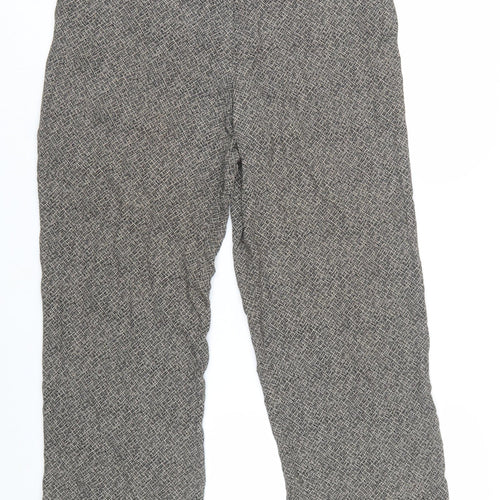 GIANNI Women's Grey Geometric Pleated Trousers Size 12