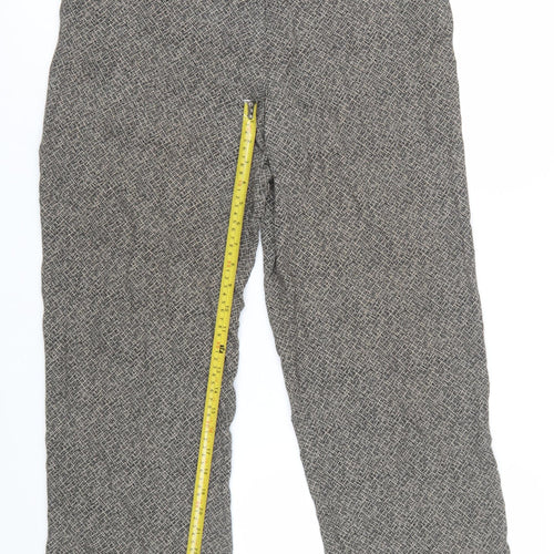 GIANNI Women's Grey Geometric Pleated Trousers Size 12