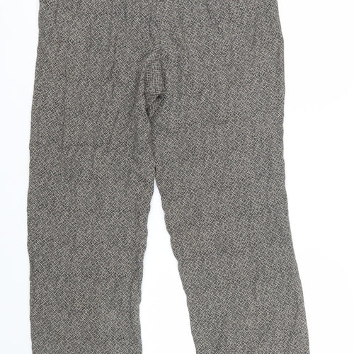 GIANNI Women's Grey Geometric Pleated Trousers Size 12