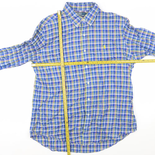 Ralph Lauren Men's Blue Check Long Sleeve Button-Down Shirt XL