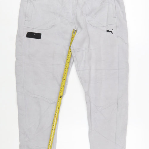 Puma Men's Grey Regular Fit Jogger Trousers Size L