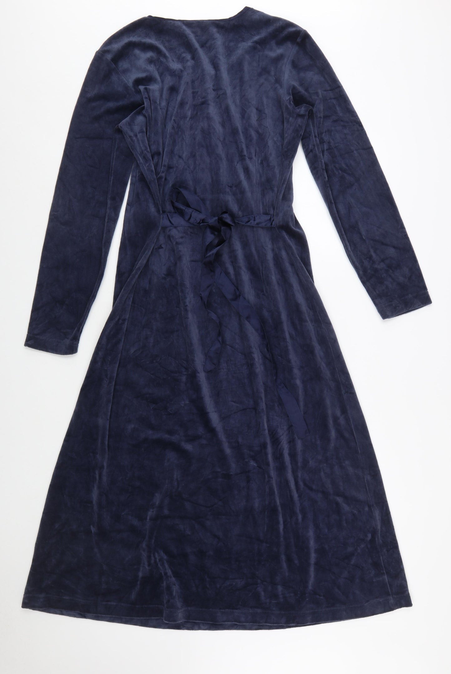 Chadwick’s Women Blue Midi Fit & Flare Dress Size 12 Velvet Cotton Blend
